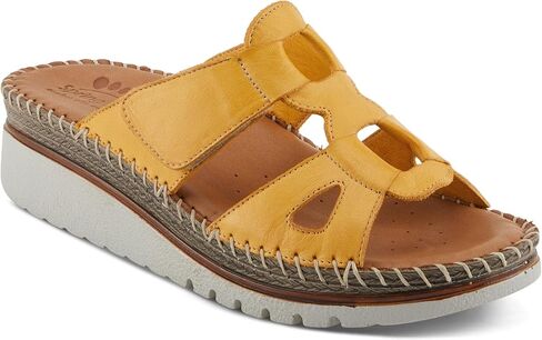 Spring Step Women's MONTERA Slide – Chic Leather Sandals for Effortless Summer Style YELLOW EU 37 / US 6.5-7 in Saudi Arabia