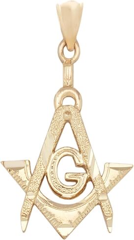 10K Yellow Solid Gold Masonic FreeMasonry Pendant Charm in Saudi Arabia