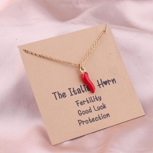 BLEOUK Italian Horns Necklace Charm Red Horns Italy Gift Italian Protection Jewelry in Saudi Arabia