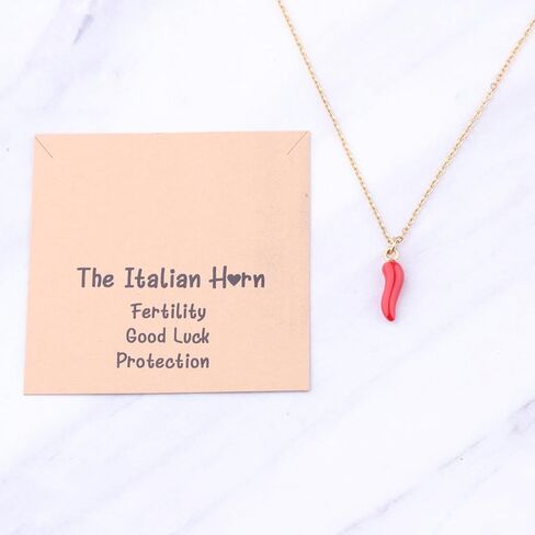 BLEOUK Italian Horns Necklace Charm Red Horns Italy Gift Italian Protection Jewelry in Saudi Arabia