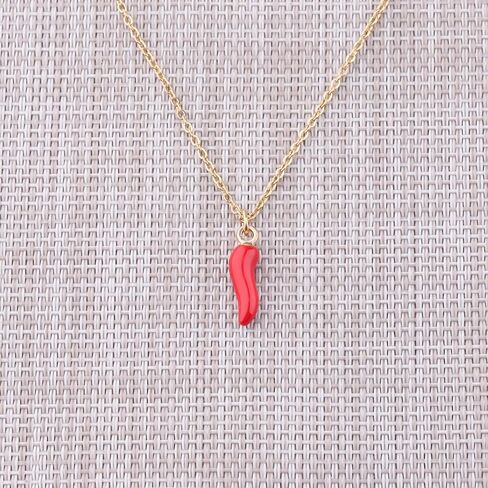 BLEOUK Italian Horns Necklace Charm Red Horns Italy Gift Italian Protection Jewelry in Saudi Arabia