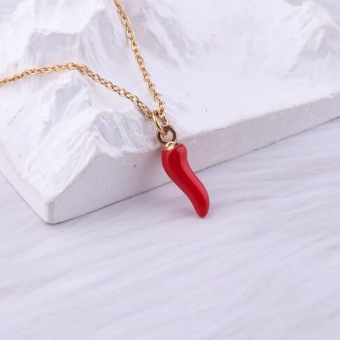 BLEOUK Italian Horns Necklace Charm Red Horns Italy Gift Italian Protection Jewelry in Saudi Arabia