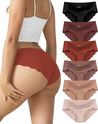 Seamless Underwear for Women No Show Full Coverage Panties Breathable Briefs Low Rise Sexy Wavy Edges Briefs in Saudi Arabia