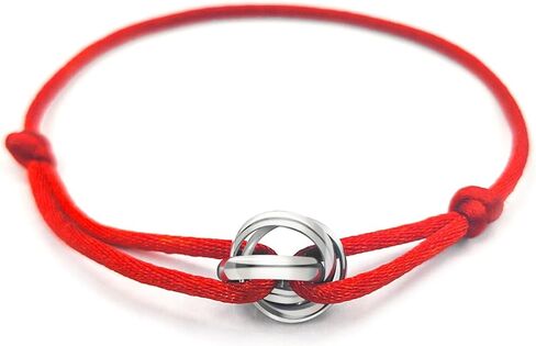 Red String Protection Bracelet for Women Men - Lucky Kabbalah Rope Amulet with Trinity Circle, Handmade Adjustable Thread Friendship Jewelry, Meaningful Gift for Good Luck & Blessing in Kuwait