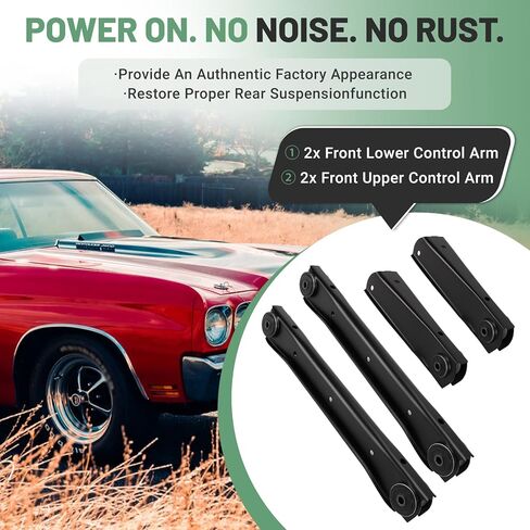 Upper & Lower Rear Trailing Arms With Bushings, Fit for 1978-1988 Chevy Monte Carlo/El Camino/Malibu, Oldsmobile Cutlass, Buick Regal, Pontiac Grand Pri -Replace 568-8985 568-9062 Trailing Arm in Kuwait