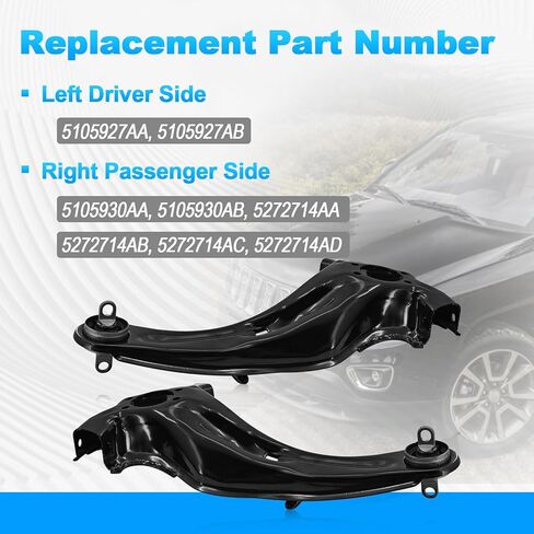 Rear Left & Right Suspension Trailing Arm Link Compatible with Jeep Compass 2007-2016, Patriot 2007-2017 Replace# 5105927AA, 5105930AA in Saudi Arabia
