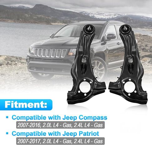 Rear Left & Right Suspension Trailing Arm Link Compatible with Jeep Compass 2007-2016, Patriot 2007-2017 Replace# 5105927AA, 5105930AA in Saudi Arabia