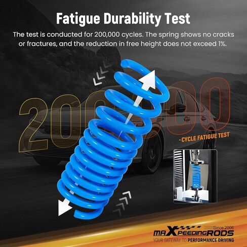 نوابض خفض maxpeedingrods لسيارة دودج تشارجر RWD 2011-2023، لكرايسلر 300 RWD 2011-2023، SAE 9254 زنبرك ملفوف عالي الشد (خفض أمامي 1.8 بوصة خلفي 2.0 بوصة)، أزرق in Kuwait
