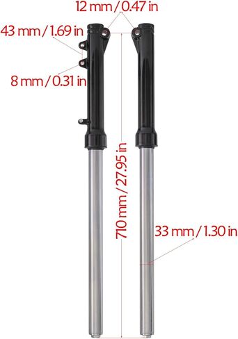Pair 28" Front Fork Shocker for 50cc 70cc 90cc 110cc 125cc Dirt Pit Bike, Complete Front Forks with Triple tree Clamps Set 33mm Fork Suspension Shocks Absorber for SSR Apollo 14" Wheels in Saudi Arabia