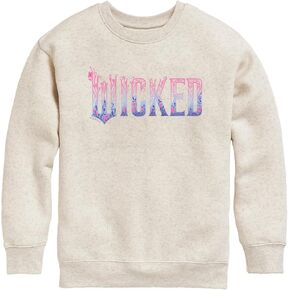 HYBRID APPAREL Wicked - Pink Blue Logo - Youth Crew Fleece Sweatshirt in Saudi Arabia