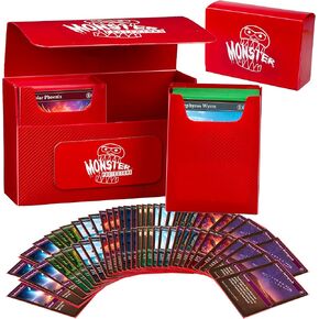 Monster Magnetic Double Trading Card Deck Box(RED) - 2 Removable Deck Sleeves-Holds 150 Gaming TCGs-Compatible with Yugioh, MTG, Magic The Gathering, Pokémon-Long Lasting, Durable Riveted Construction in Kuwait