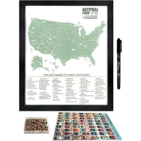 قائمة مراجعة خريطة المتنزهات الوطنية flinelife مع دبابيس وقلم، 12 × 10، خريطة المتنزهات الوطنية، مثالية لمحبي المتنزهات الوطنية، والمتنزهين، والأزواج والعائلات in Kuwait