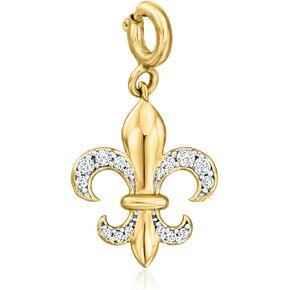 Ross-Simons 0.10 ct. t.w. Diamond Fleur-De-Lis Charm in 18kt Gold Over Sterling in Saudi Arabia