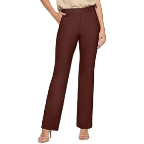 ICONOFLASH Women’s Stretch Ponte Dress Pants - Straight Leg Pull-On Mid Rise Casual Trousers Work Pants Small-XXXL in Kuwait
