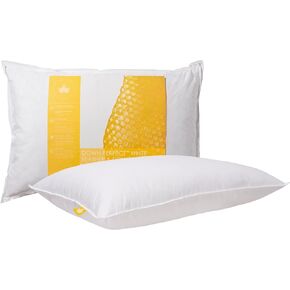 Canadian Down & Feather Co - Medium Support Down Perfect White Feather & Down Pillow Standard Size - 255 TC Shell 100% Cotton - Oeko TEX Certified in Kuwait