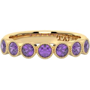 Half Eternity Ring with Natural Gemstones hand crafted in Sterling Silver plated with 14K gold in Saudi Arabia