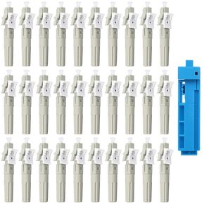 Duogalia-10 Pack LC UPC Single Mode Fiber Optic Cable Quick Connector Fast Connection Adapter for 0.9/2.0/3.0/2.0 * 3.0mm Fiber Round Cable(Blue) in Kuwait