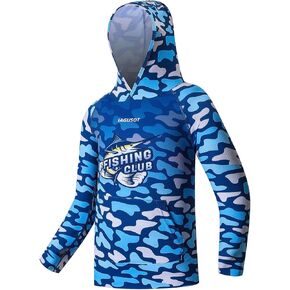 Boys Fishing Shirt KIDS Hoodie Sun Protection Long Sleeve Shirts camo hoodie in Kuwait