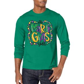Mardi Shirts Men Fat Tuesday Carnival Long Sleeve Shirt New Orleans Party Outfits Tee Tops in Saudi Arabia