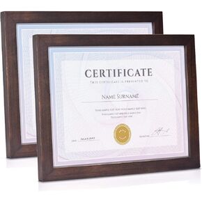 Emfogo Picture Frames 8.5 x 11 Certificate Frames Diploma Frame with Stand Rustic Wood Document Frames with High Definition Glass for Wall or Tabletop Display Set of 2 Weathered Grey in Saudi Arabia