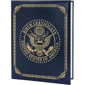 GraduatePro United States Birth Certificate Holder – Navy Blue Cover with Gold American Eagle Seal | Ideal Newborn Gift, Baby Keepsake, Unisex Birth Certificate Protector in Saudi Arabia