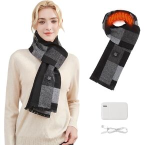 Heated Scarf for Women, Intelligent Rechargeable Electric Neck Warmer with 5000mAh Battery Power Bank, USB Cordless Heating Wrap Pad for Outdoor Winter, Adjustable Warming Scarf for Men & Women in Kuwait