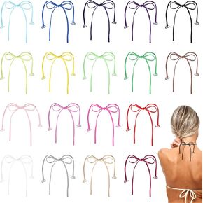 Freebloss 18Pairs الرسن الرقبة أشرطة حمالات الصدر استبدال 18 ألوان الزخرفية أشرطة حمالات الصدر للنساء قابل للتعديل ثوب السباحة حزام in Kuwait
