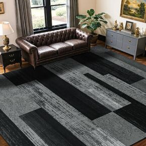 LIANLAM 2x6 Washable Runner Rug for Hallway&Kitchen,Non-Slip Long Carpet with Vintage Boho Checkered Design,Ultra-Thin Low Pile,Stain Resistant Easy Clean Floor Mat for High Traffic Areas(2x6,Brown) in Saudi Arabia