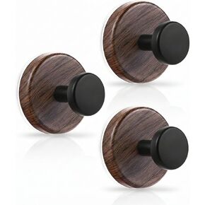 Wreath Hanger, Heavy Duty Wreath Hangers for Front Door, Modern Walnut Wood Adhesive Hook for Christmas/Valentine/Easter/Halloween/Thanksgiving, Outdoor/Indoor Glass, No Drilling, [3-Pack] in Saudi Arabia