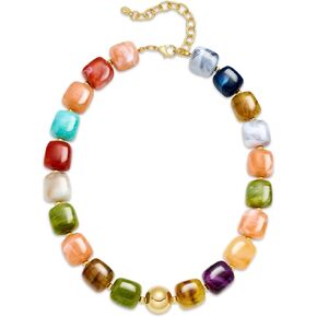 Colorful Beaded Choker Necklace for Women, Summer Beach Statement Resin Beads Necklace, Trendy Chunky Jewelry Women Gifts for Vacation Holiday in Kuwait