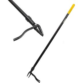 55-Inch Stand Up Weed Puller Tool, 4-Claw Steel Head Design, Long Handle for Dandelions and Crabgrass in Kuwait