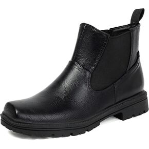 Men's Chelsea Boots Wide, Square Toe Dress Slip-On Ankle Boots in Saudi Arabia