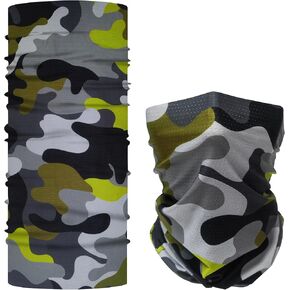 قناع تبريد للرقبة باللون الرمادي المموه من Bilymate - حماية من أشعة الشمس بعامل حماية من أشعة الشمس 50+، شبكة مسامية، غطاء رأس أنبوبي بدون خياطة للرجال والنساء - عصابة رأس متعددة الوظائف in Kuwait