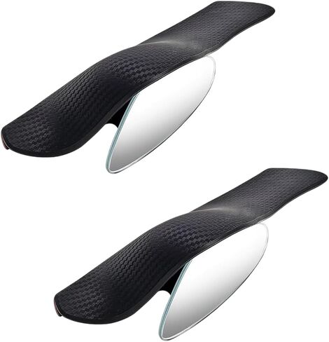 2 PCS Blind Spot Mirror with Side Mirror Rain Guard, 2-in-1 Waterproof Rain Shield with Wide Angle Round Mirrors, 360 Degree Rotation Reverse Assist Mirrors, Universal for Most Cars in Saudi Arabia