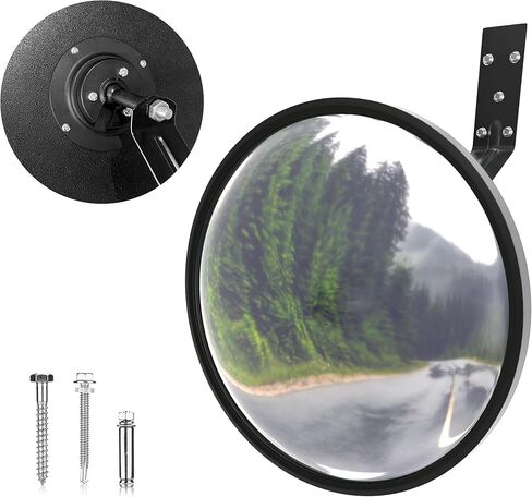 KJE 2Pcs 12" Acrylic Convex Mirror – 160° Wide-Angle Traffic Blind Spot Mirrors, Adjustable Corner Mirror in Garage, Driveways, Stores, Warehouses, for Outdoor and Indoor Use in Saudi Arabia