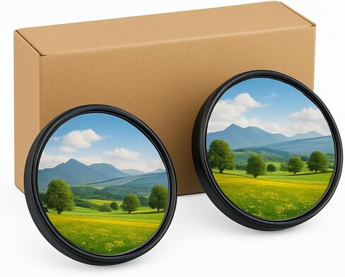 Blind Spot Convex Car Mirror 2-Inch Rearview HD Wide Angle, 360° Rotatable Base, Self Adhesive Mirror for Cars, SUVs, Trucks, Motorcycles, Universal, Black in Saudi Arabia