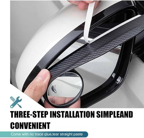2 Pcs Car Rearview Blind Spot Mirror Rain Eyebrow, Car Rearview Mirror Protection Shield, Universal Automobile Accessories, for Most Cars, Trucks and Vans (Black) in Saudi Arabia