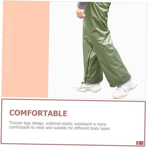 SUPVOX Divided Rain Pants Pocket Lightweight Outdoor Gear for Hiking Waistband for Comfort Breathable Rain Pants for All Seasons Olive Green in Saudi Arabia