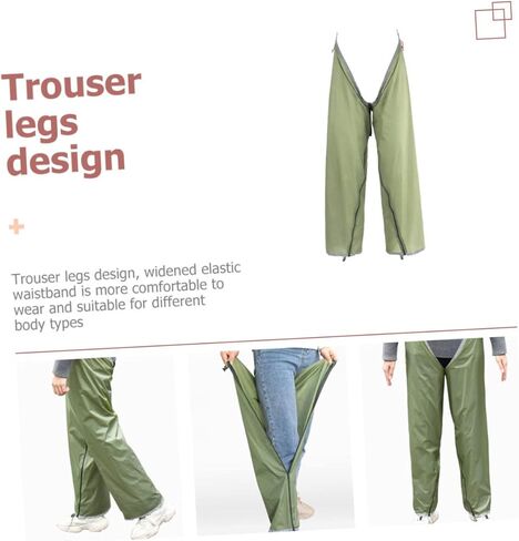 SUPVOX Divided Rain Pants Pocket Lightweight Outdoor Gear for Hiking Waistband for Comfort Breathable Rain Pants for All Seasons Olive Green in Saudi Arabia