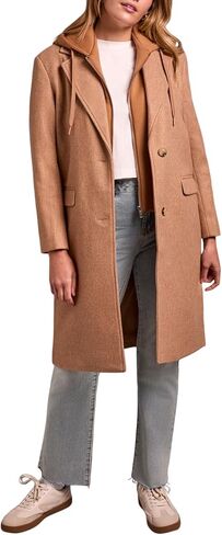 Tribal womens Womens Relaxed Fit Trench Coat With Removable Layered-look Fooler Hoodie in Saudi Arabia