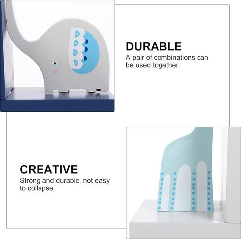 Luxshiny الإبداعية خشبية الكرتون الحيوان الدفتين كتاب يدعم للمنزل مكتب دراسة سدادات الكتاب الزخرفية مع التماثيل الحيوانية لطيف لأرفف الكتب والمجلات الملفات المنظم in Kuwait