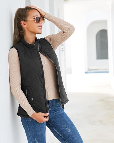 سترة Xeoxarel النسائية مبطنة مع 4 جيوب، جيليه خفيف الوزن ومبطن بالنفخ in Kuwait