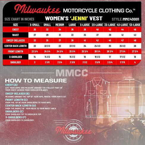 MILWAUKEE MOTORCYCLE CLOTHING CO. سترة راكبي الدراجات النارية من الجلد الفاخر للسيدات - مقاس كبير in Kuwait