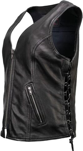 MILWAUKEE MOTORCYCLE CLOTHING CO. سترة راكبي الدراجات النارية من الجلد الفاخر للسيدات - مقاس كبير in Kuwait