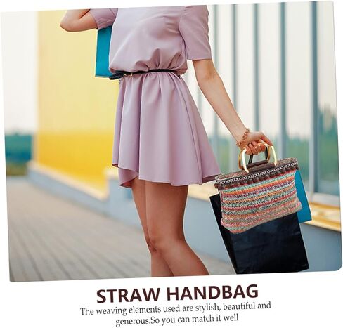 Fashionable Large Capacity Straw Woven Bag for Beach Travel Daily Use Multipurpose Handbag with Stylish Design Durable Material present for Friends Family in Saudi Arabia