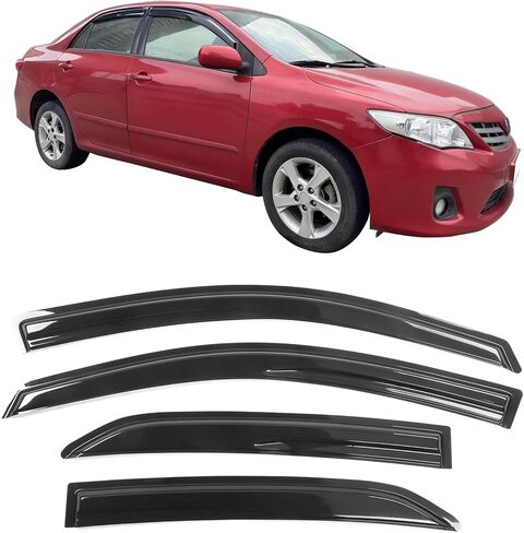 أقنعة النوافذ متوافقة مع 2009-2013 Toyota Corolla، عاكس هواء للسيارة دخان داكن ومطر وشمس النافذة من IKON MOTORSPORTS، 2010 2011 2012 in Kuwait