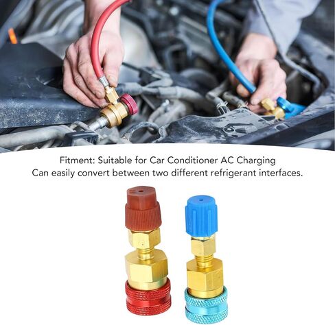 R1234yf Quick Couplers Kit Brass Adapter for Car Conditioner AC Charging, R1234YF to R134A Conversion - Durable High Strength Brass, Easy Installation, Versatile in Kuwait