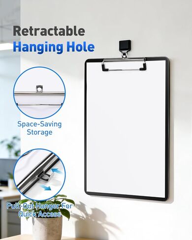 Dynta 10 Pack Plastic Clip Boards 12.5x9 Inch Standard Letter Size Clipboard with Low Profile Clips, Lightweight & Sturdy for Office, Classroom, Black in Saudi Arabia