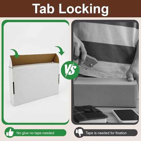 50 عبوة من صناديق الشحن مقاس 9 × 6 × 2 بوصة، صندوق بريد من الورق المقوى المموج، صناديق بريد صغيرة بيضاء للهدايا، صناديق تغليف لهدايا الأعمال والنقل والتخزين in Kuwait