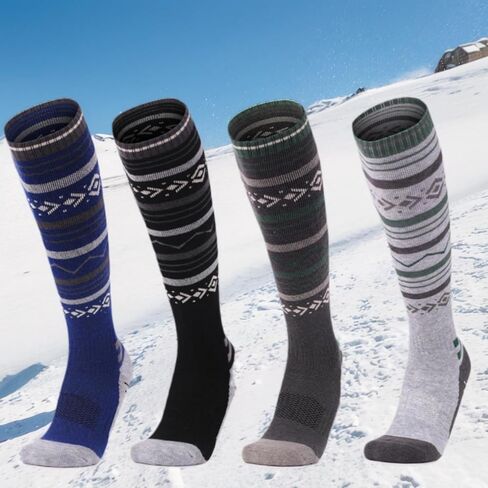 Merino Wool Socks for Men Ski Socks Cold Weather Knee-high Thermal Warm for Snowboarding,Snow, Hunting(Random styles) in Saudi Arabia